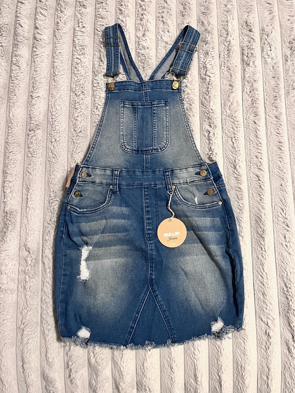 Distressed Denim Overall Dress NWT Jolie & Joy Size S